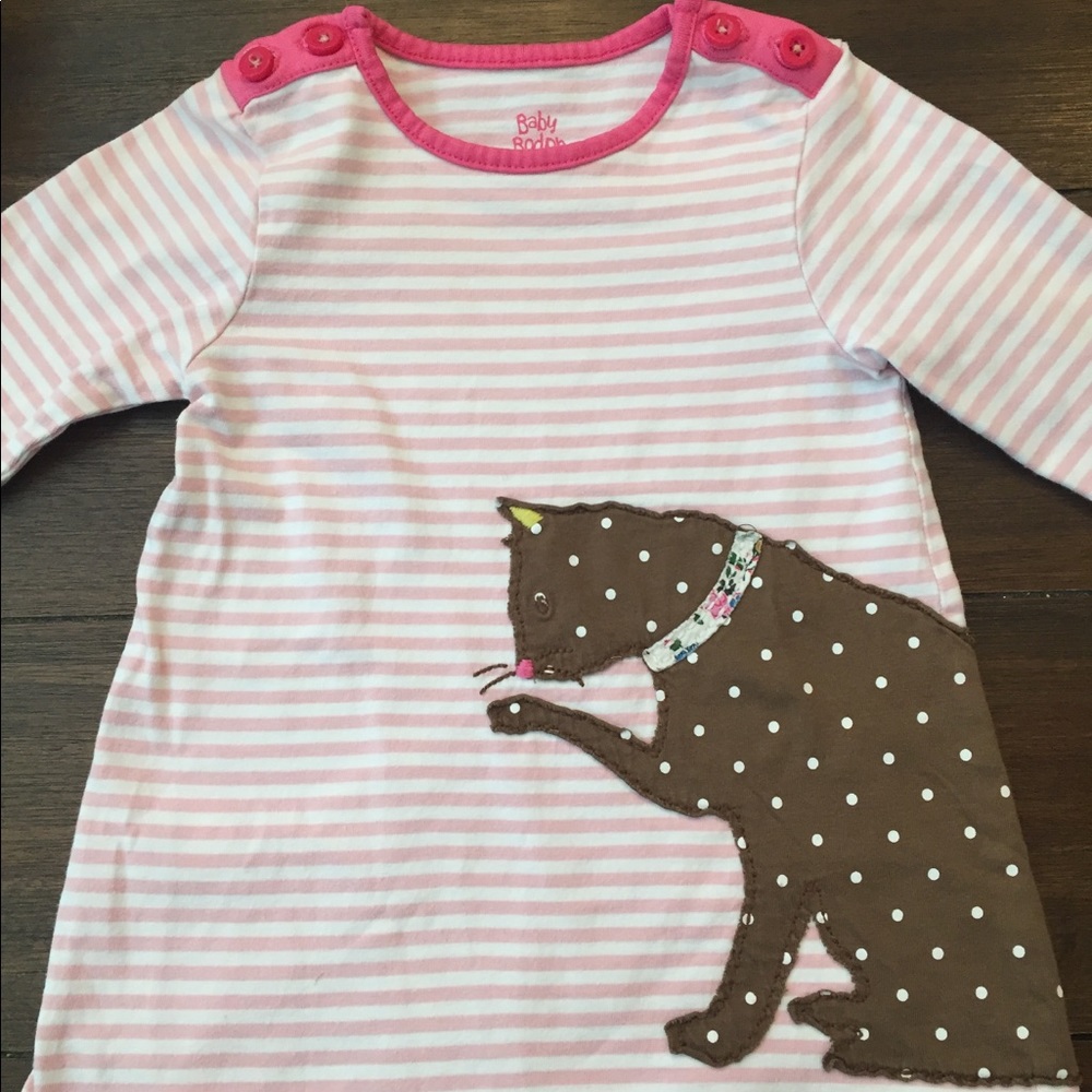 Baby Boden cat appliqué dress